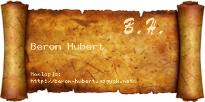 Beron Hubert névjegykártya